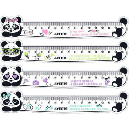 Линейка пластиковая "deVENTE. PANDA" гибкая, формованная, 15 см 5091207 - купить в интернет-магазине «Буратино»