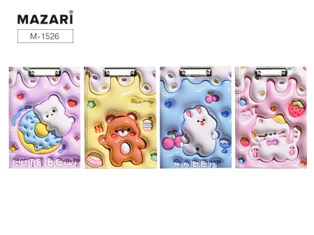 Планшет с верхним прижимом CUTE 3D, 21.8х31.5 см M-1526 - купить в интернет-магазине «Буратино»