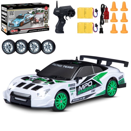 AUTODRIVE 1:24 Р/У Машинка для дрифта, 4кан., свет, смен.шины, с зар., белый, в/к 24,1х10,3х23,7 JB1 - купить в интернет-магазине «Буратино»