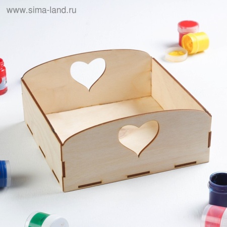 Заготовка для декупажа "Лоток для хлеба "Сердечко" 20 х 20 см 1399566 1399566 - купить в интернет-магазине «Буратино»