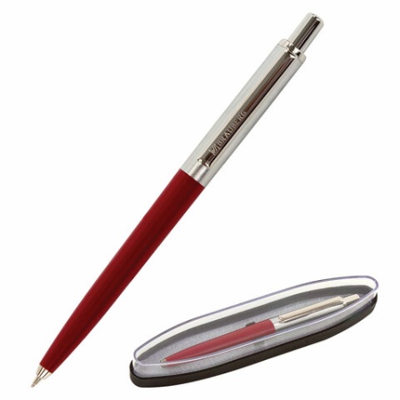Ручка подарочная шариковая BRAUBERG Soprano, СИНЯЯ, корпус серебристый с бордовым, 0,5мм, 143485 143 - купить в интернет-магазине «Буратино»