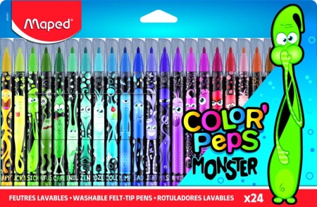 845401 COLOR'PEPS MONSTER Фломастеры с заблокированным пишущим узлом, средний пишущий узел, смываемы - купить в интернет-магазине «Буратино»