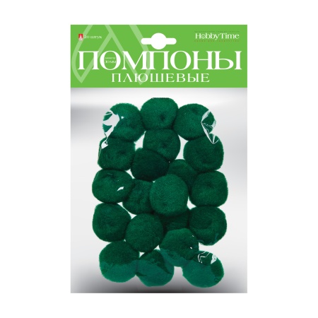ПОМПОНЫ ПЛЮШЕВЫЕ, 30 ММ, 20 ШТ, ЗЕЛЕНЫЕ 2-251/06 - купить в интернет-магазине «Буратино»