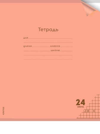 Тетрадь КЛЕТКА 24л. цвет.пласт.обл. plastic cover НЕОН ORANGE (24-1344) 1 дизайн - купить в интернет-магазине «Буратино»