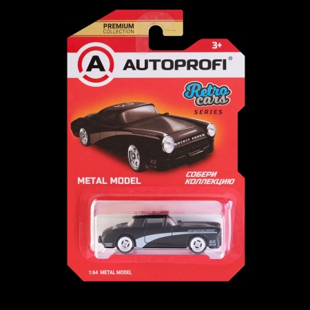 Машинка коллекционная 1:64, Серия RETRO CARS, RET-001, чёрный, 1/64/128 RET-001 BK - купить в интернет-магазине «Буратино»