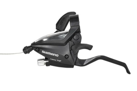 Шифтер/ручка тормоза, SHIMANO ASTEF5002LSBL,левая,3-передачи,трос 1750мм,черный - купить в интернет-магазине «Буратино»