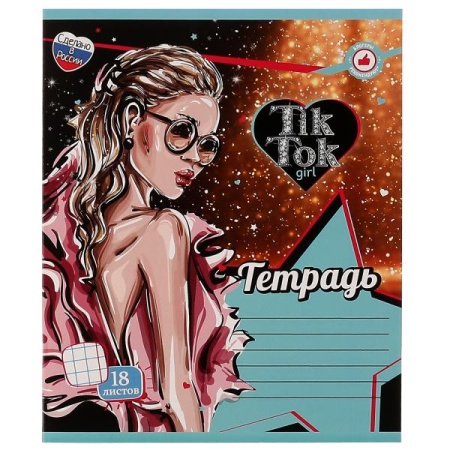 Тетрадь, 18 листов, клетка, диз 3, TIK TOK GIRL в кор.200шт NS-18-69293-TT - купить в интернет-магазине «Буратино»