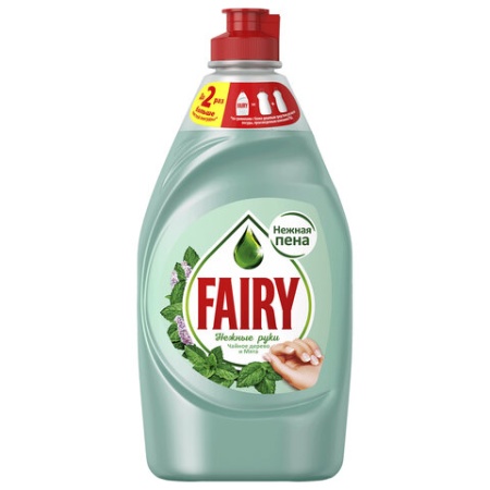 Средство для мытья посуды, 450 мл, FAIRY (Фейри) "Нежные руки", "Чайное дерево и мята" - купить в интернет-магазине «Буратино»