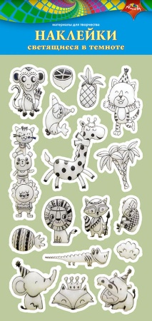 Наклейки светящиеся в темноте "Смешные животные" С3534-03 - купить в интернет-магазине «Буратино»