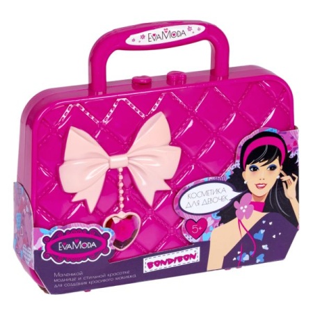 Набор детской декор. косметики Bondibon Eva Moda, BOX 20*5,5*17,8 см; косметичка-сумочка с бантиком, - купить в интернет-магазине «Буратино»