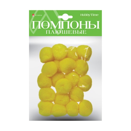 ПОМПОНЫ ПЛЮШЕВЫЕ, 30 ММ, 20 ШТ, ЖЕЛТЫЕ 2-251/04 - купить в интернет-магазине «Буратино»