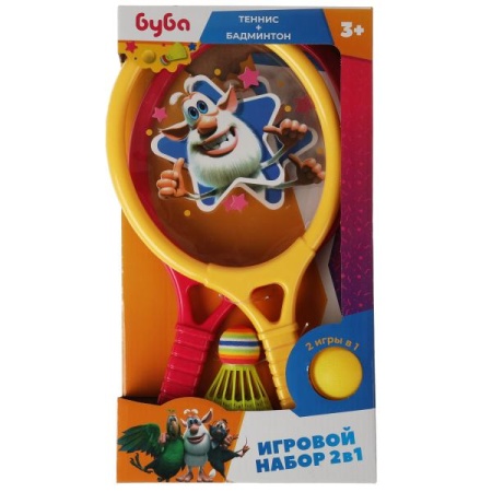 Набор с ракетками БУБА 2в1 бадминтон+теннис ИГРАЕМ ВМЕСТЕ в кор.2*36шт B1719610-BUBA - купить в интернет-магазине «Буратино»