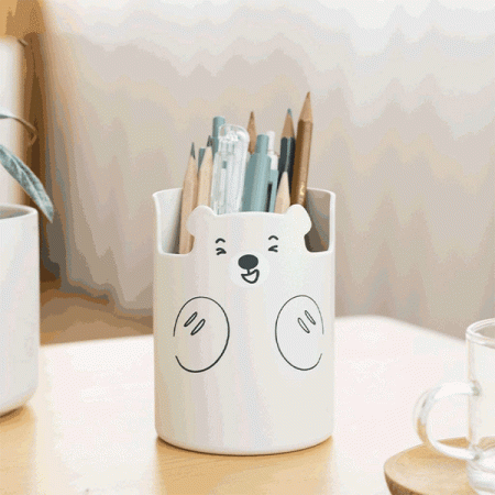 Подставка для пишущих принадлежностей пластиковая "deVENTE. Teddy Bear" ,белая 4104344 - купить в интернет-магазине «Буратино»