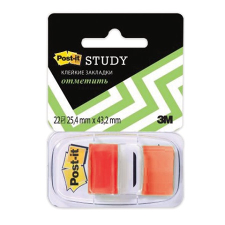Закладки клейкие POST-IT Study, пластиковые, 25 мм, 22 шт., красные, 680-R-LRU 127563 - купить в интернет-магазине «Буратино»