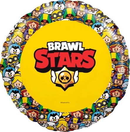 Ag 18" Круг Brawl Stars, звёздные бойцы, дизайн №2, Желтый (в упаковке) / 1 шт/ Россия 501511 - купить в интернет-магазине «Буратино»