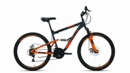 Велосипед ALTAIR MTB FS 26 2.0 disc (26" 18 ск. рост. 18") 2020-2021, темно-серый/оранжевый, R RBKT1 - купить в интернет-магазине «Буратино»