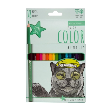 КАРАНДАШИ ЦВЕТНЫЕ "EASYCOLOR", 18 ЦВ. 30-0029 - купить в интернет-магазине «Буратино»