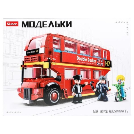 Конструктор пласт. автобус с фигуркой, 382дет. в русс. кор. в кор.12шт M38-B0708 (12) - купить в интернет-магазине «Буратино»