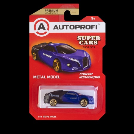 Машинка коллекционная 1:64, Серия SUPER CARS, SUP-003, син./черный, 1/64/128 SUP-003 BL/BK - купить в интернет-магазине «Буратино»