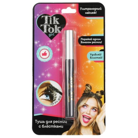 Тушь для ресниц с блестками, цвет серебристый TIK TOK GIRL в кор.48*12шт MAS61597TTG - купить в интернет-магазине «Буратино»