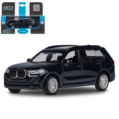 ТМ "Автопанорама" Машинка металлическая 1:44, BMW X7, черный, откр. двери, инерция, в/к 17,5*12,5*6, - купить в интернет-магазине «Буратино»