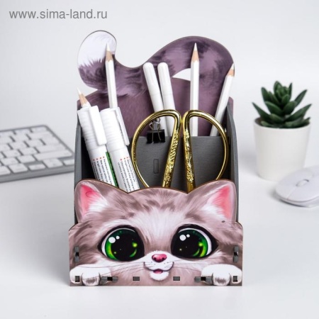 Органайзер для канцтоваров "Котик" 142 х 136 х 176 мм 4203142 4203142 - купить в интернет-магазине «Буратино»