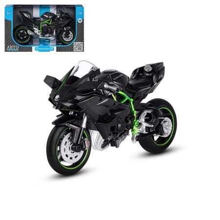 ТМ "Автопанорама" Мотоцикл металл.1:12 KAWASAKI Ninja H2R, черн., св. ход колес, в/к 7,1 х 11,7 х JB - купить в интернет-магазине «Буратино»