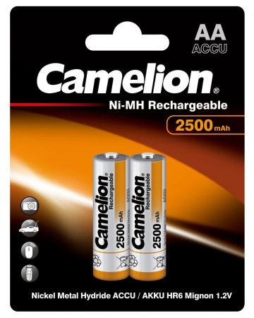 Аккумулятор Camelion R6  2500mAh Ni-MH BL2 цена за блистер - купить в интернет-магазине «Буратино»