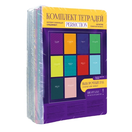 Комплект (10 шт.) предметных тетрадей 48л. BG "Monocolor. Perfection", печать пантоном, матовая лами - купить в интернет-магазине «Буратино»