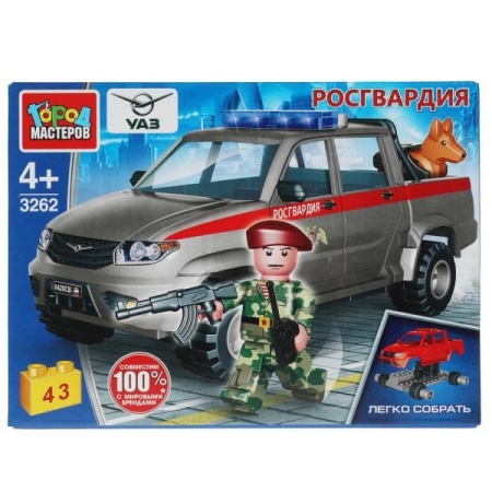 Конструктор UAZ PICKUP РОСГВАРДИЯ, 43 дет. Город мастеров в кор.2*40шт SB-3262 - купить в интернет-магазине «Буратино»