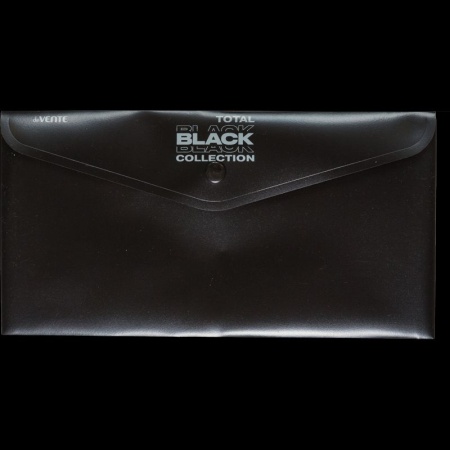 Папка-конверт на кнопке "deVENTE. TOTAL BLACK" Travel-size DL (260x140 мм) 180 мкм, черная 3071340 - купить в интернет-магазине «Буратино»