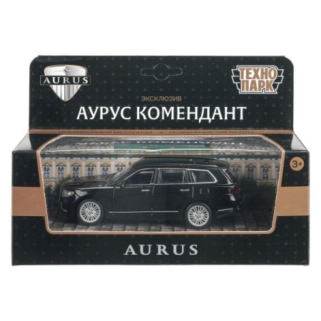 Машина металл аурус комендант 12,5 см, двери, багаж, инерц, черный, кор. Технопарк в кор.2*36шт KOME - купить в интернет-магазине «Буратино»