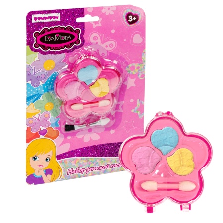 Набор детской декор., косметики Bondibon Eva Moda, CRD 10?1,5?20 см; тени для век -3шт.(3г) / апплик - купить в интернет-магазине «Буратино»