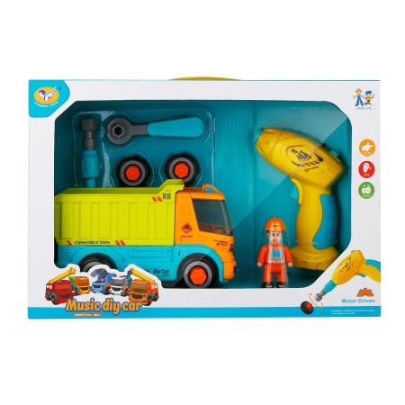 JIALEGU TOYS Игровой набор "Самосвал" (20 см, шуруповёрт, инструм., звук, фигурка водителя) C22698/A - купить в интернет-магазине «Буратино»