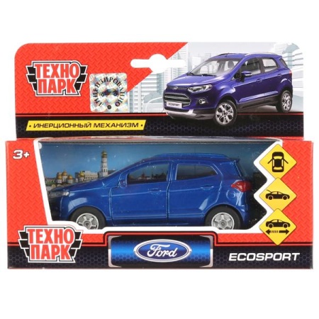 Машина металл FORD Ecosport синий 12см, открыв. двери, инерц. в кор. Технопарк в кор.2*24шт SB-18-21 - купить в интернет-магазине «Буратино»