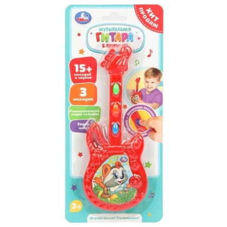 Музыкальная игрушка-гитара 15+ песен и звуков. на блист. Умка в кор.2*120шт 2310M0001-R - купить в интернет-магазине «Буратино»