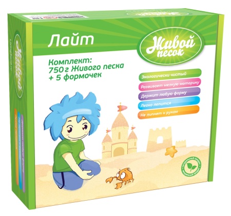 Масса для лепки Живой Песок "Лайт" 750г + 5 формочек 2588 - купить в интернет-магазине «Буратино»