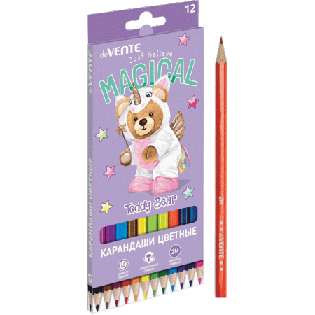 Карандаши цветные "deVENTE. Teddy Bear" 12 цветов, 2М 5022414 - купить в интернет-магазине «Буратино»