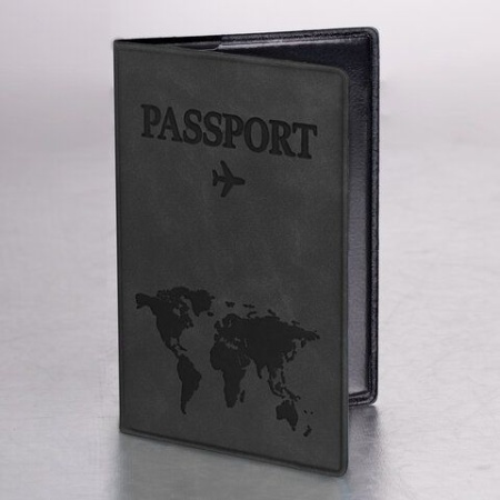Обложка для паспорта "Passport Map", мягкая экокожа, графитовая, STAFF, 238875 - купить в интернет-магазине «Буратино»