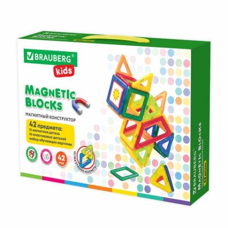 Магнитный конструктор BIG MAGNETIC BLOCKS-42, 42 детали, BRAUBERG KIDS, 663846 663846 - купить в интернет-магазине «Буратино»
