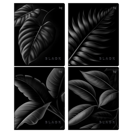 Тетрадь 80л., А5, клетка BG "Just Black", soft-touch ламинация, выб.лак Т5ск80_лс_вл 08552 - купить в интернет-магазине «Буратино»