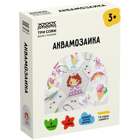 Аквамозаика ТРИ СОВЫ "Принцесса", набор инструментов и аксессуаров, трафареты, картонная коробка 11* - купить в интернет-магазине «Буратино»