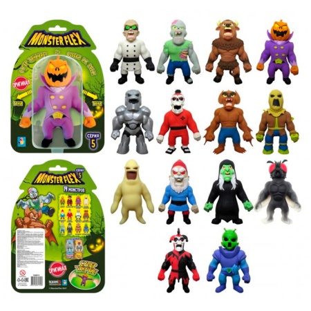 Игрушка MONSTER FLEX 5 тянущиеся фигурки 15см 1Toy Т22511 Т22511 - купить в интернет-магазине «Буратино»