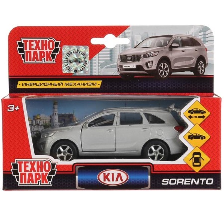 Машина металл KIA sorento prime, 12 см, двери, багаж., инерц., сереб., кор. Технопарк в кор.2*24шт S - купить в интернет-магазине «Буратино»
