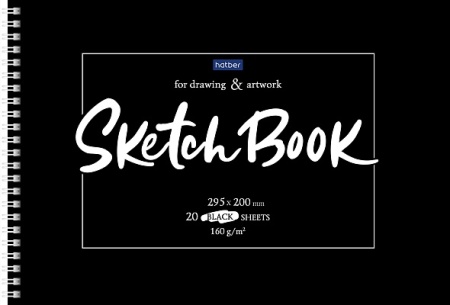`Premium` АЛЬБОМ для рис. SketchBook 20л А4ф блок из черн. Бумаги.на греб.-Classic- 20А4Aгр_23481 - купить в интернет-магазине «Буратино»