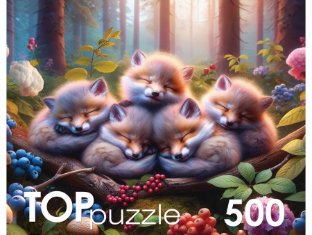 TOPpuzzle. ПАЗЛЫ 500 элементов. СПЯЩИЕ ЛИСЯТА ( Ф500-3466) - купить в интернет-магазине «Буратино»