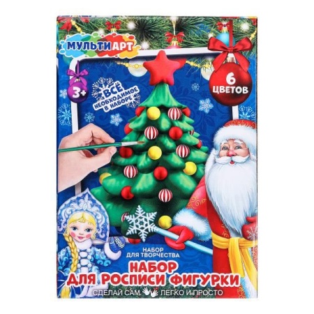 Набор д/дет тв-ва фигурка для росписи (краски, кисточка) елочка MultiArt в кор.24шт PAINTFIGURE-NY-M - купить в интернет-магазине «Буратино»