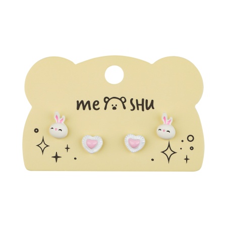 Серьги MESHU "Cuteness", бижутерия, 2 пары, европодвес MS_60700 - купить в интернет-магазине «Буратино»