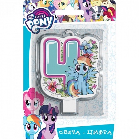 Свеча-цифра №4 "My Little Pony" 33021 - купить в интернет-магазине «Буратино»