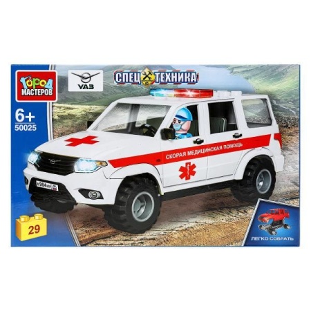 Конструктор UAZ patriot СКОРАЯ ПОМОЩЬ, 29 дет. (легко собрать) Город мастеров в кор.2*18шт - купить в интернет-магазине «Буратино»